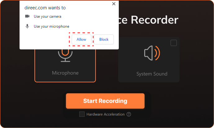 Initiate Online Voice Recording